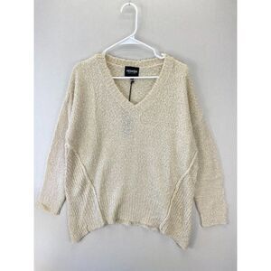 Heimish Knit Sweater Womens M Cream V-Neck Long Sleeve NWT